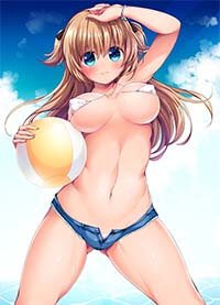 Big Boobs Hentai Girl In Bikini Bra Playing With Ball lashing Hard Nipples 1