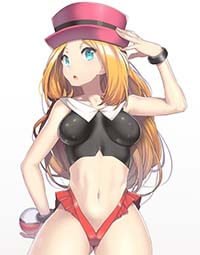 Serena Large Breasts Anime Girl In Skin Tight Dress Pokemon Hentai 1