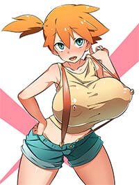 Misty Huge Boobs Pokemon Girl With No Bra Strips Off Her Clothes 1