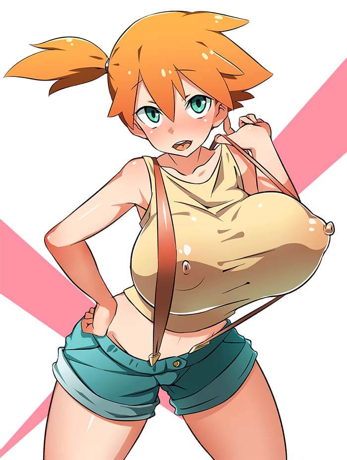 Misty Huge Boobs Pokemon Girl With No Bra Strips Off Her Clothes 2