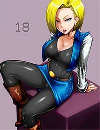 Android 18 Big Tits Hentai Girl Tongue Out Showing Massive Boobs 1
