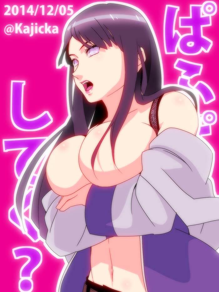 Hinata Hyuga Big Boobs Anime Girl Taking Her Clothes Off Bare Boobs 2