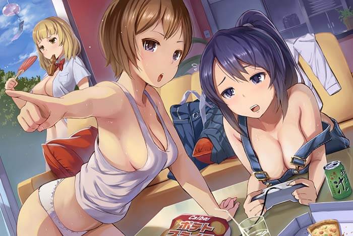 Hot Big Boobs Anime Girls Without Bra Playing Showing Naked Boobs 2