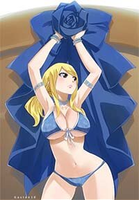 Fairy Tail Hentai Lucy Heartfilia In Bikini Arms Up Underboob And Cleavage 1