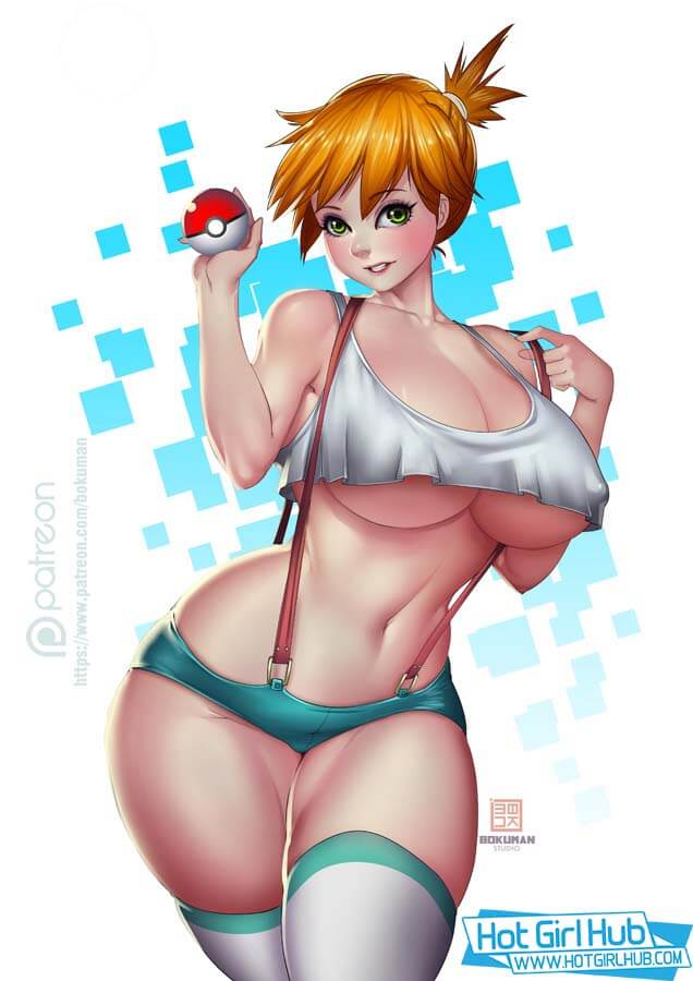 Pokemon Hentai Misty Without Bra In Tank Top Huge Breasts And Nipples 2