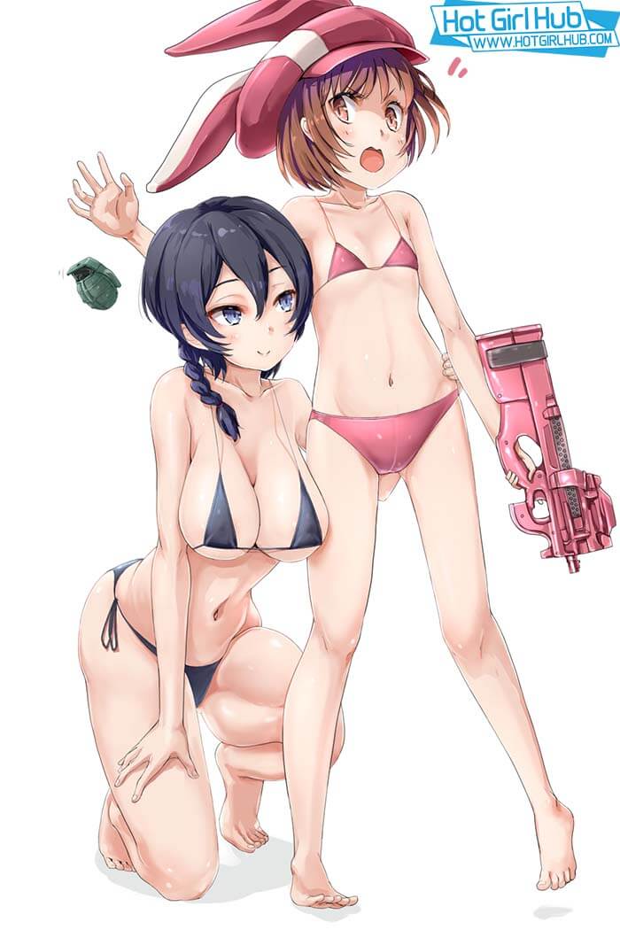Sword Art Online Hentai Karen Kohiruimaki And Llenn In Bikini Sideboob 2