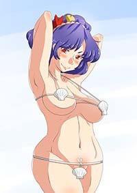 Touhou Project Hentai Kanako Yasaka In Shell Bikini Standing Underboob Naked 1