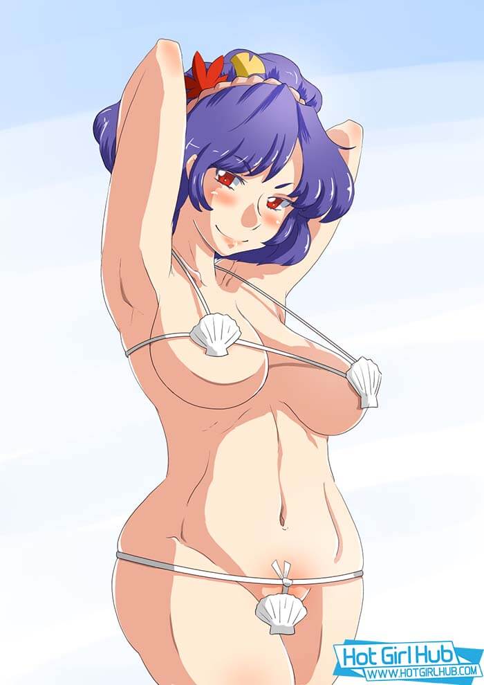Touhou Project Hentai Kanako Yasaka In Shell Bikini Standing Underboob Naked 2