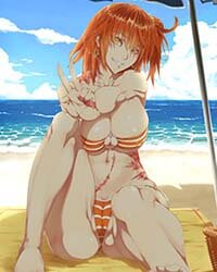 Fate/Grand Order Hentai Ritsuka Fujimaru In Swimsuit On Beach Cameltoe Nipples 1