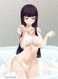 Fairy Tail Hentai Kagura Mikazuchi Naked In Bathtub Underboob And Big Breasts 1