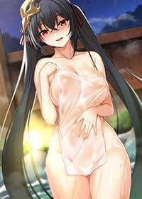 Azur Lane Hentai Taihou Naked In See Through Towel Wet Naked Large Breasts 1