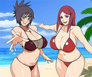 Naruto Shippuden Hentai Kushina Uzumaki X Anko Mitarashi in Bikini Large Breasts 1