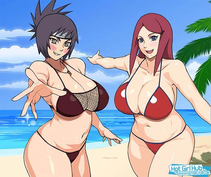 Naruto Shippuden Hentai Kushina Uzumaki X Anko Mitarashi in Bikini Large Breasts 2