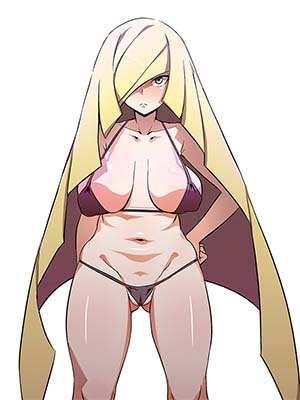 Pokemon Sun and Moon Hentai Lusamine Milf in Bikini Large Breasts Pussy 1