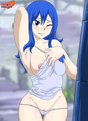Fairy Tail Hentai Juvia Lockser No Bra Flashing Nipples Areola Slip 1