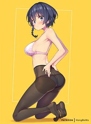 Sword Art Online Hentai Kohiruimaki Karen Topless in Bra Large Breasts 1
