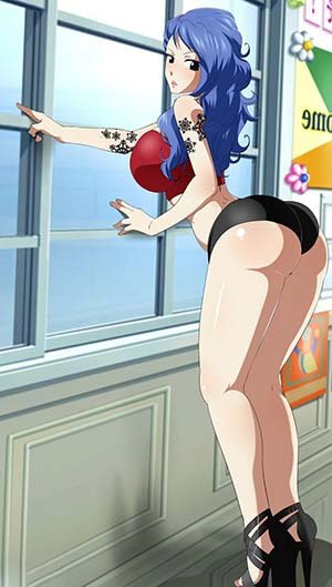 Fairy Tail Juvia Lockser Hentai in Underwear Large Breasts Butt Crack 1