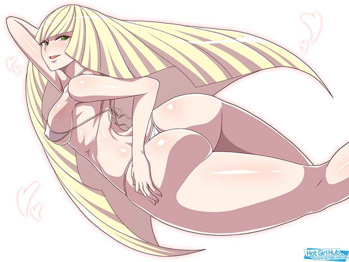Pokemon Sun and Moon Lusamine Hentai in Bikini Large Breasts Nipples 2
