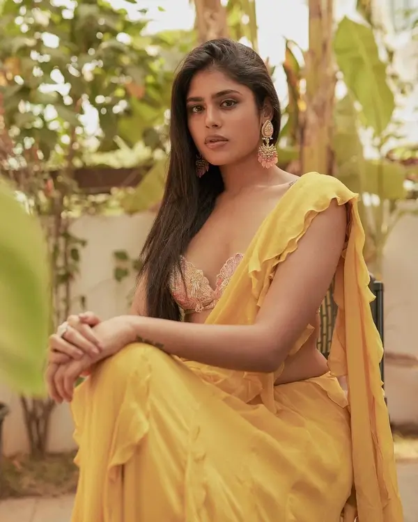 Hot Faria Abdullah Shows Off Big Boobs in Yellow Saree Looked Stunning (7)