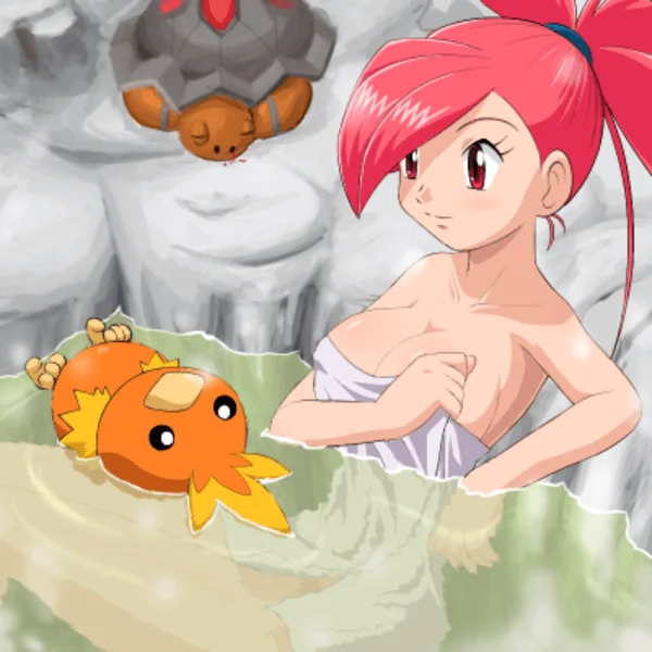 Flannery Pokemon Porn Cosplay - Hot Large Breasts Pokemon Girl Flannery In Hot Spring