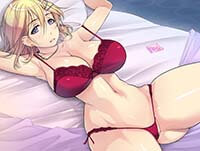 c Big Tits Hentai Girl In Lingerie Lying On Bed For Sex