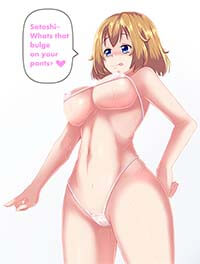 Serena Large Breasts Hentai Girl In Micro Bikini Flashing Boobs