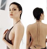 Angelina Jolie Big Boobs With No Bra Backless Dresses Side Boob 1