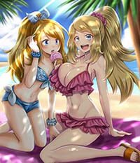 Pokemon Hentai Serena Big Tits Hentai Girl in Bikini Liking Ice Cream 1