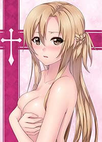 Sword Art Online Hentai Asuna Yuuki Naked Covering Breasts Sideboob