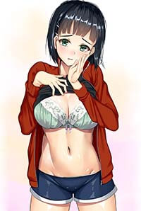 Sword Art Online Hentai Suguha Kirigaya Lift Shirt To Show Large Breasts
