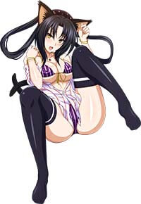 High School Dxd Hentai Kuroka Stripping Off Her Clothes Erect Nipples