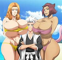 Bleach Hentai Matsumoto Rangiku Unbutton Her Shirt Cum on Breasts