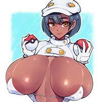 Pokemon Hentai Aether Foundation Employees Lift Her Top Huge Breasts 1