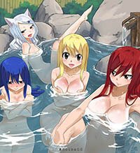 Fairy Tail Hentai Erza Scarlet X Lucy Heartfilia X Wendy Marvell X Charles Naked 1