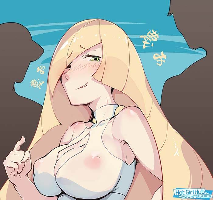 Pokemon Sun And Moon Hentai Lusamine Milf Without Bra Erect Nipples 2