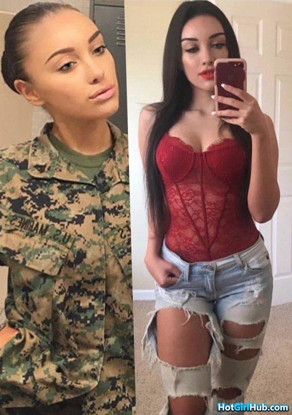 sexy military girls In And Out Of Uniform showing perfect figure 12