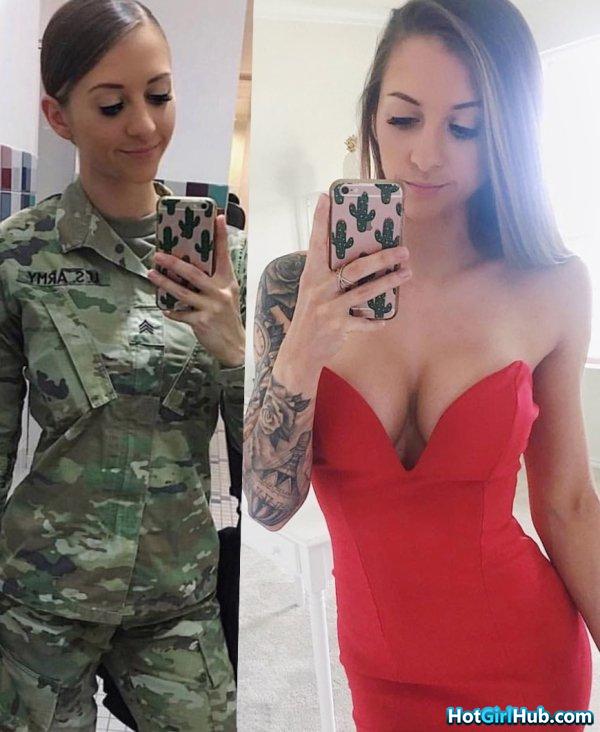 sexy military girls In And Out Of Uniform showing perfect figure 4