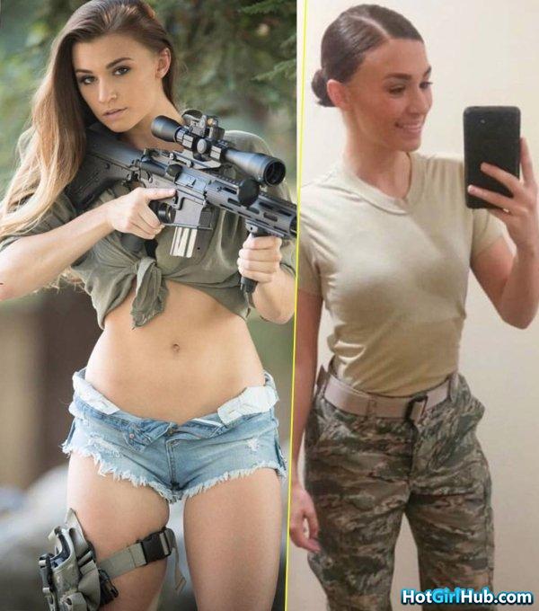 sexy military girls In And Out Of Uniform showing perfect figure 7