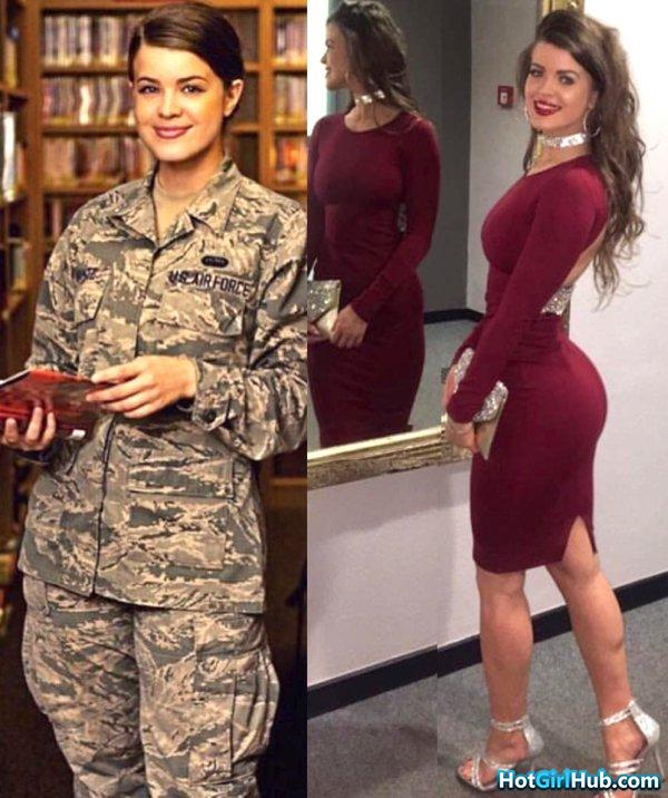 sexy military girls In And Out Of Uniform showing perfect figure 8