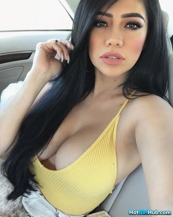 Sexy Busty Girl Taking Car Selfies Showing Big Tits 14