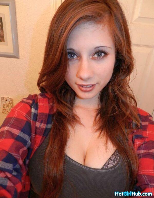Hot Busty Girl in Flannel Showing Deep Cleavage 10 1
