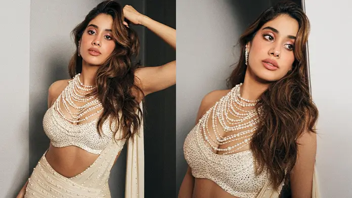 Janhvi Kapoor Puts on Busty Display White Saree Flaunted Her Curvy Figure