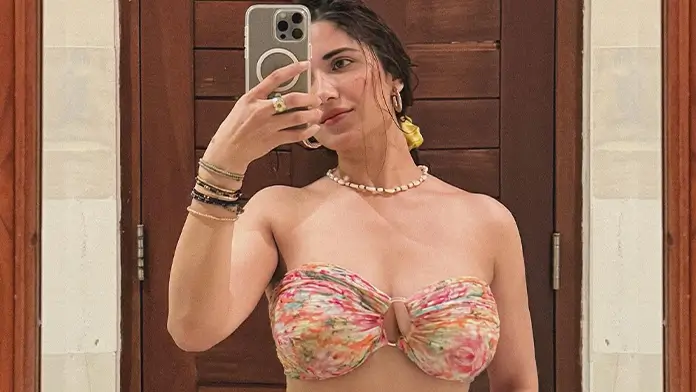 Ruhani Sharma Puts on Busty Display in Sexy Bikini Top Turns the Heat Up (1)