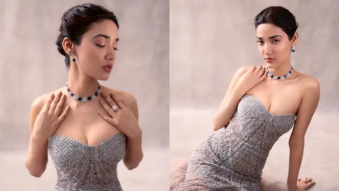 12th Fail Actress Medha Shows Off Cleavage in Shankr Crystal Gown Wows Fans (1)