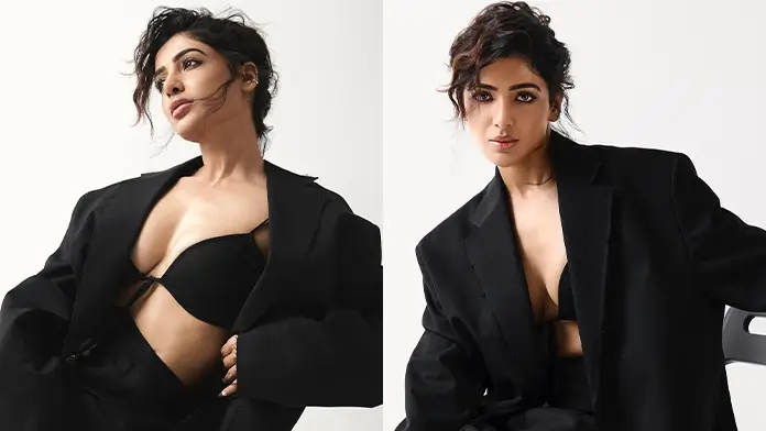 Hot Samantha Ruth Prabhu Displays Her Big Boobs in Black Pantsuit Looked Stunning (1)