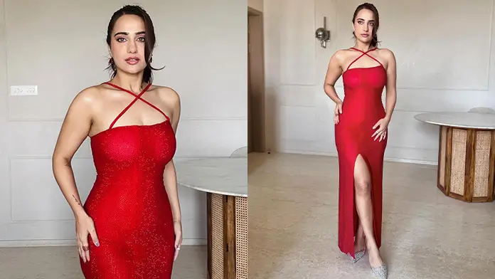 Kusha Kapila Showcased Her Curvy Figure in This Red Bodycon Dress Looked Stunning (1)