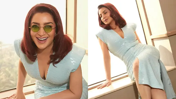 Tisca Chopra Shows Off Cleavage in Body Hugging Stylish Dress (1)