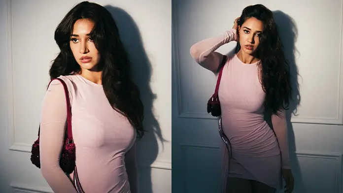 Hot Disha Patani Shows Off Big Boobs and Sexy Figure in Pastel Pink Mini Dress is Too Hot to Handle (1)