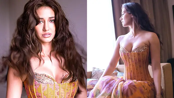 Hot Disha Patani Showcased Her Big Boobs and Curvy Figure in Corset Gown (1)