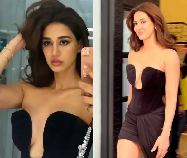 Hot Disha Patani Shows Off Big Boobs and Deep Cleavage in a Scintillating Strapless Mini dress (3)